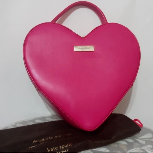 💕RARE Hot Pink Flirt Kate Spade Heart  Crossbody Purse Valentine's Day bag - Picture 3 of 10